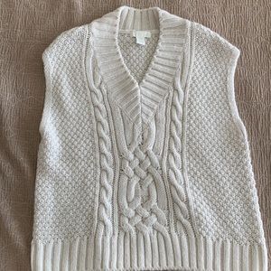 Oversized Ivory Sweater Vest H&M, Like New